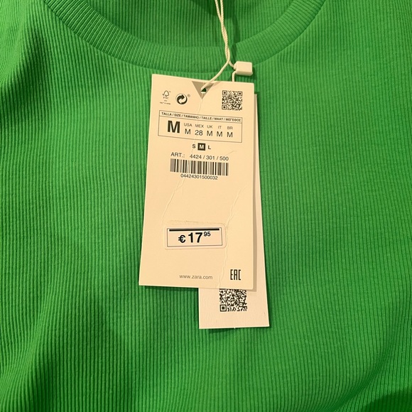 Zara ruched rib dress green size M - Picture 3 of 3